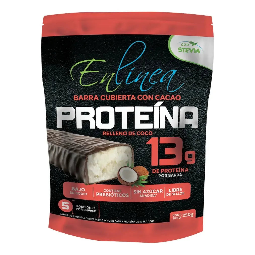 Barras de Proteína con Chocolate Coco Sin Azúcar| Pack de 5