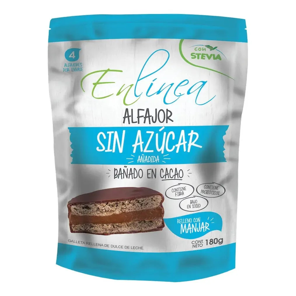 Alfajor de Manjar Sin Azúcar | 4 Unidades, 180gr