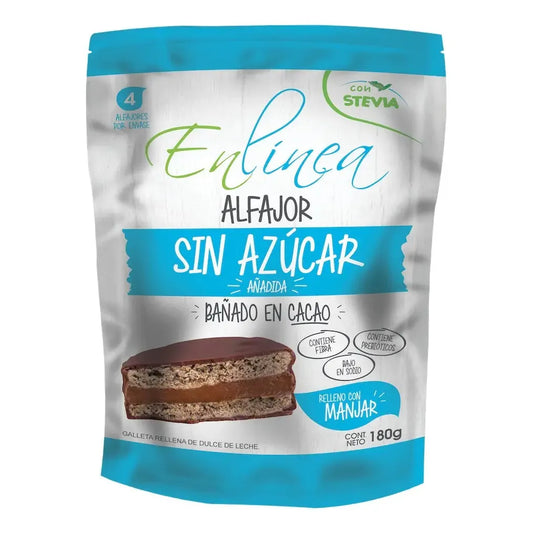 Alfajor de Manjar Sin Azúcar | 4 Unidades, 180gr