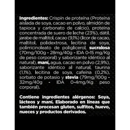 Barras De Proteína Energy Chocolate Sin Azúcar 160g