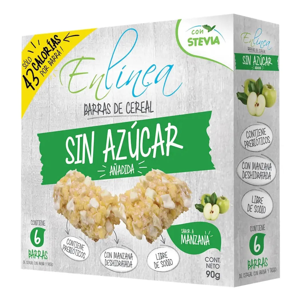 Barra Cereal Sin Azúcar Manzana 6un De 15g