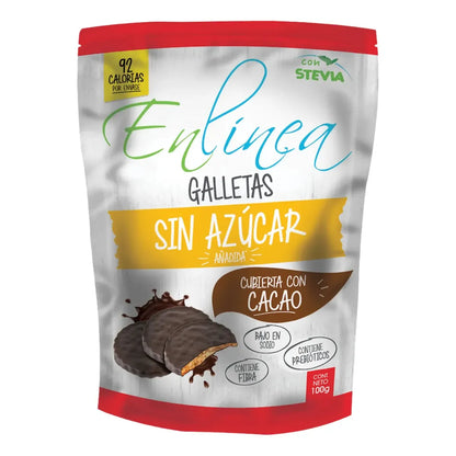 Galleta Sin Azúcar Bañada En Cacao 100g