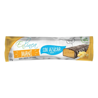 Barra Maní Cubierta Chocolate Sin Azúcar 20un De 34g
