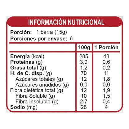 Barra de Cereal Sin Azúcar Cranberries 6un De 15g