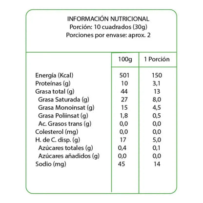Chocolate Sin Azúcar 85 % Cacao
