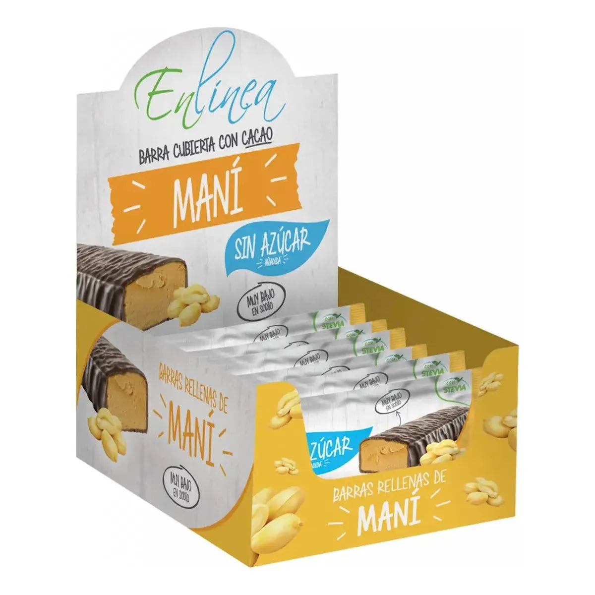 Barra Maní Cubierta Chocolate Sin Azúcar 20un De 34g